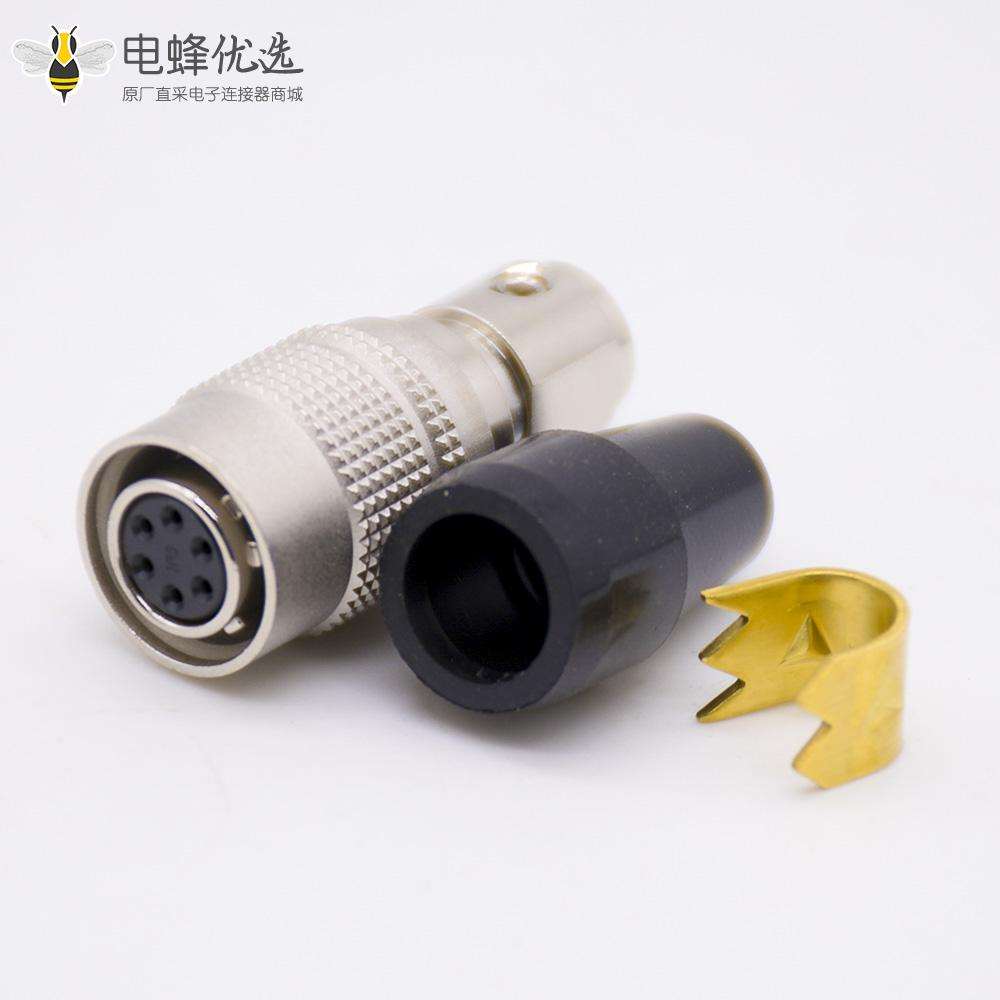 HRS广濑连接器原装6芯母插头直式焊杯