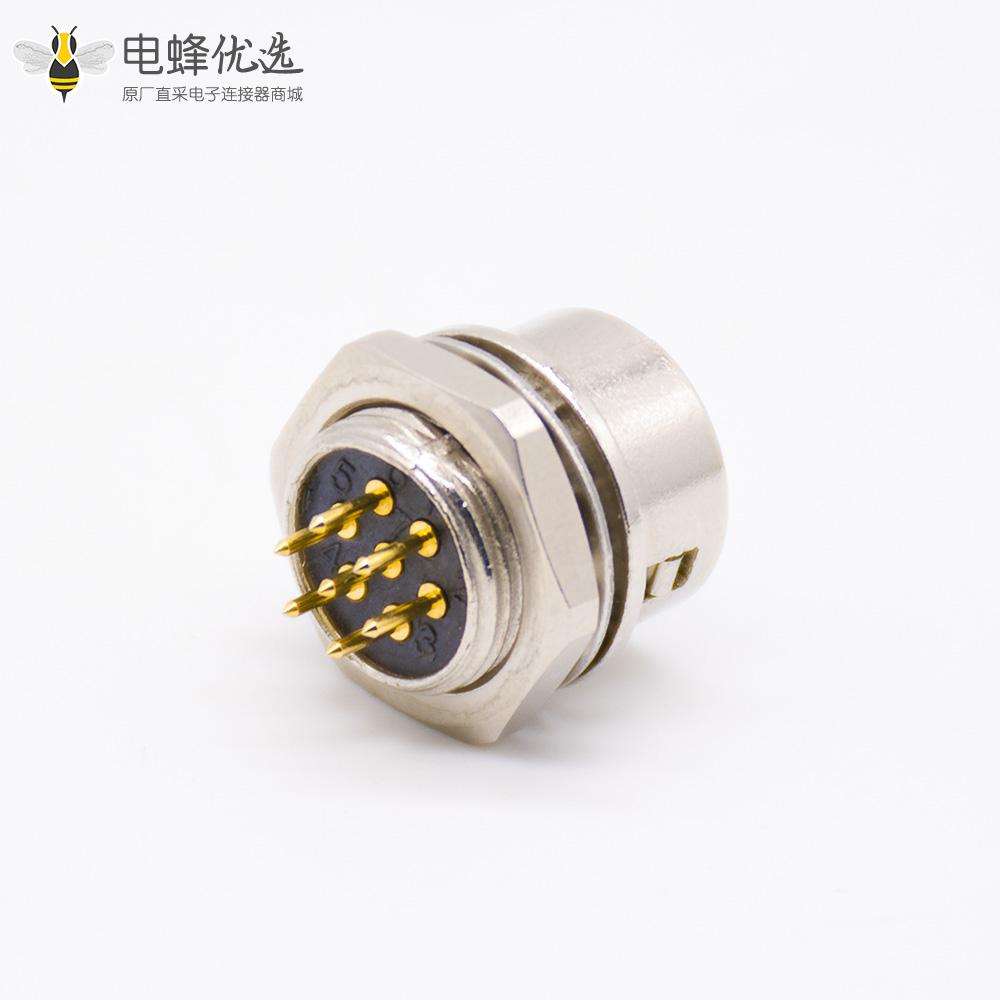 7芯母孔型插座直式PCB后锁板穿孔HR10系列微型推拉自锁连接器