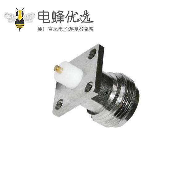 n型连接器插座直式4孔法兰盘面板安装