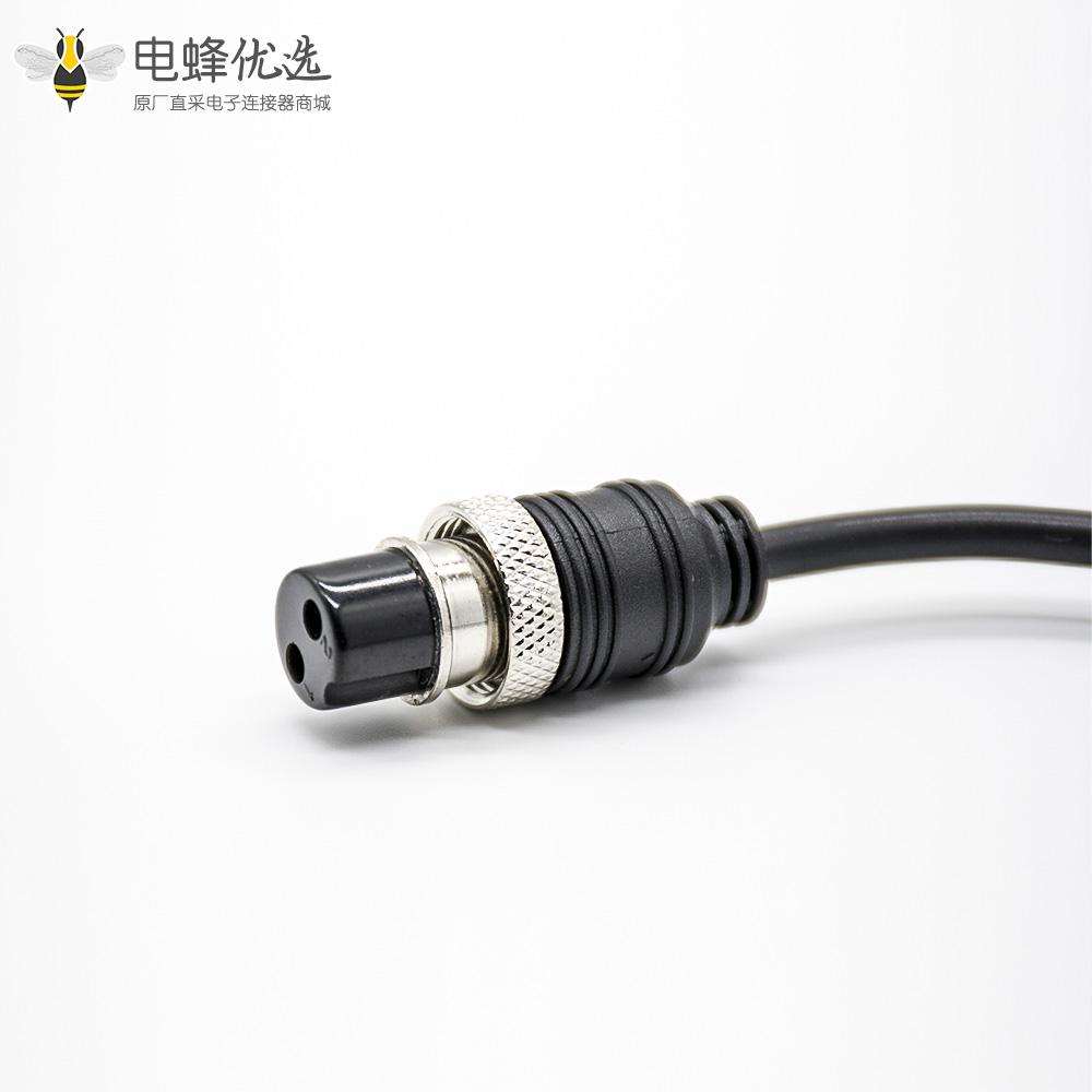 GX16航空插头2芯母头直式接注塑线材