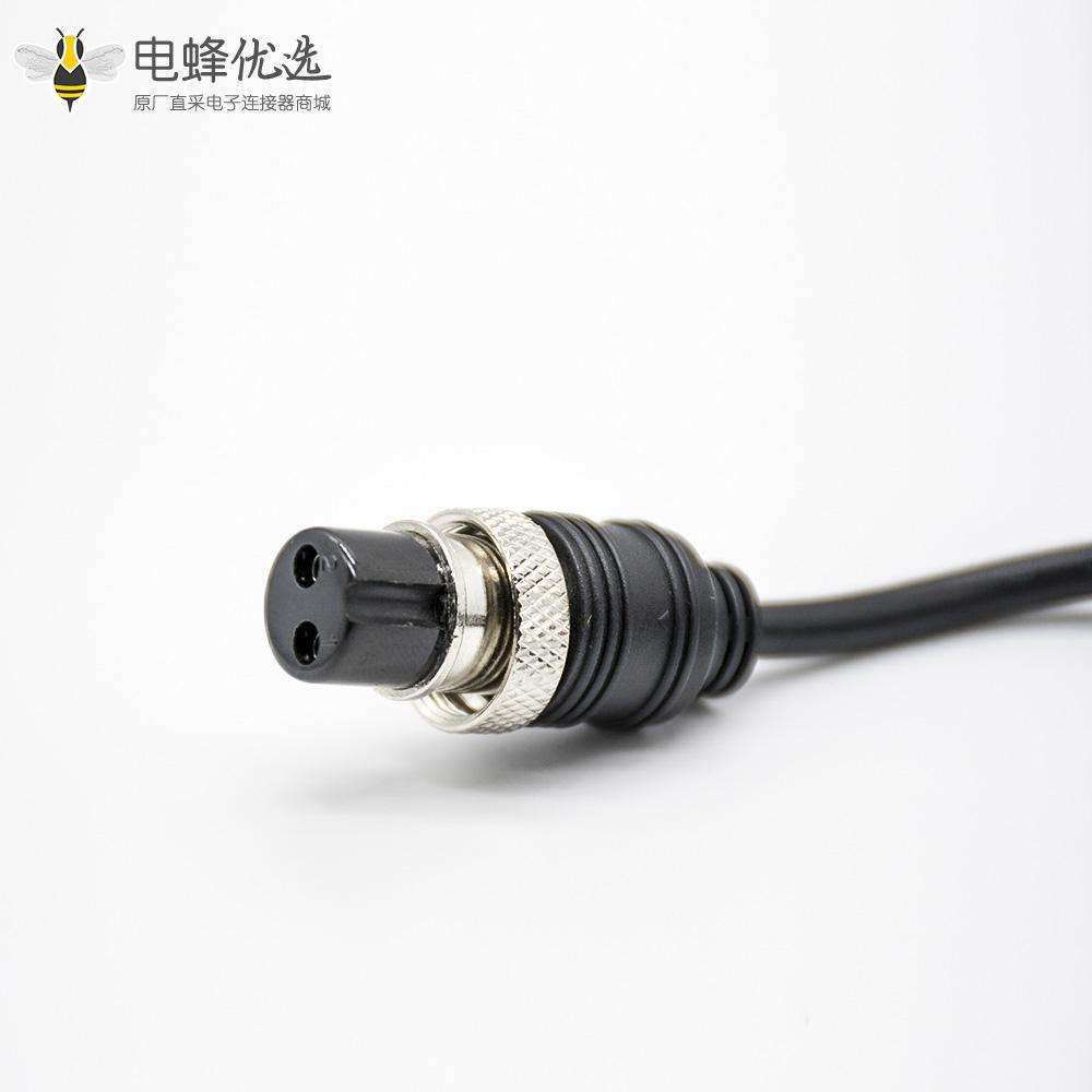 GX16航空插头2芯母头直式接注塑线材