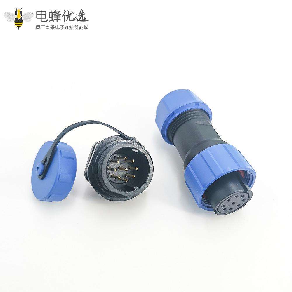 圆形航空插头SP17系列9芯直式母插头+公螺母座