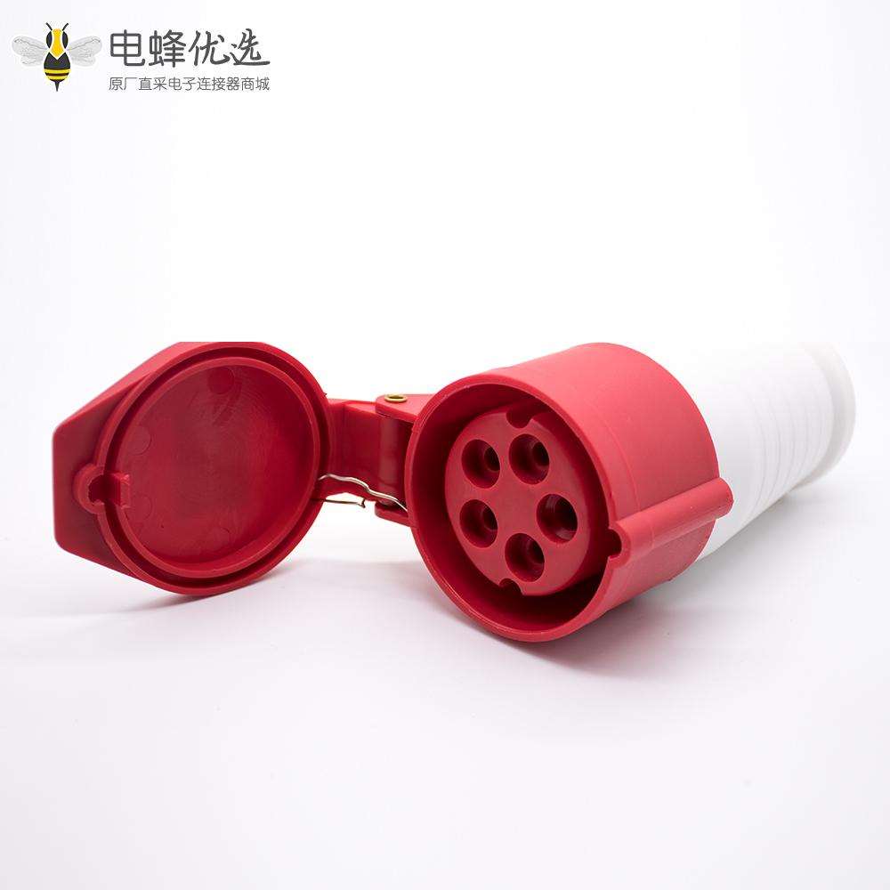 工业连接器插座防水IP44 5芯母头16A 380V-415V 三相3P+N+E