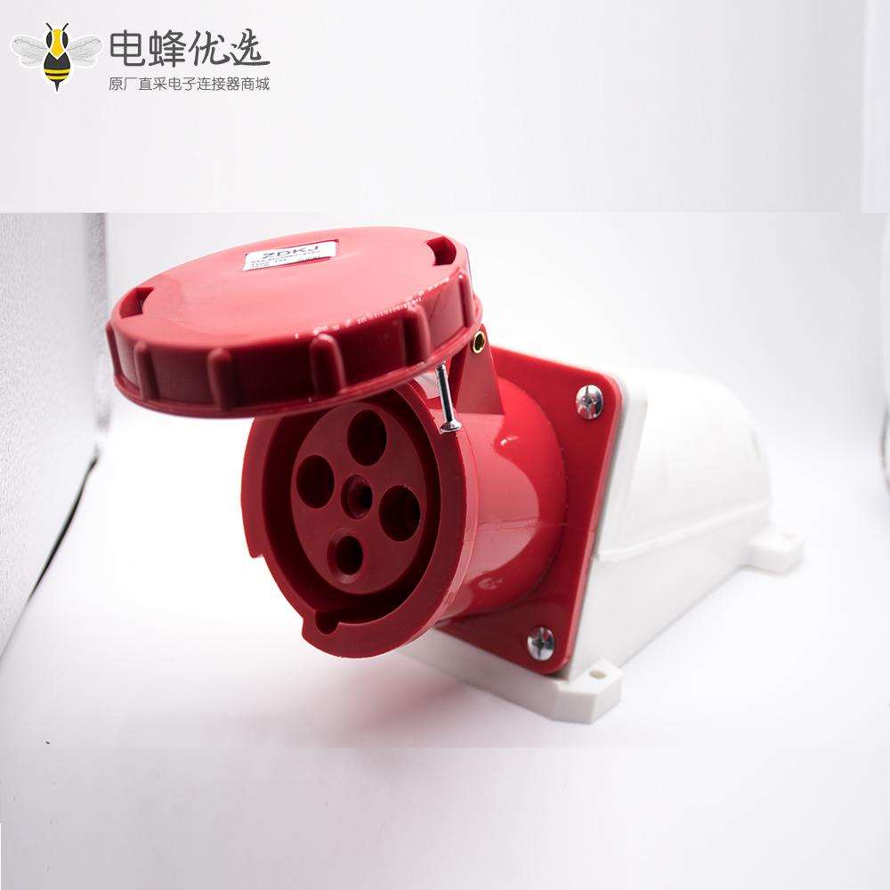 三相工业明装插座3P+E防水IP67 63A 380V-415V 4芯母头