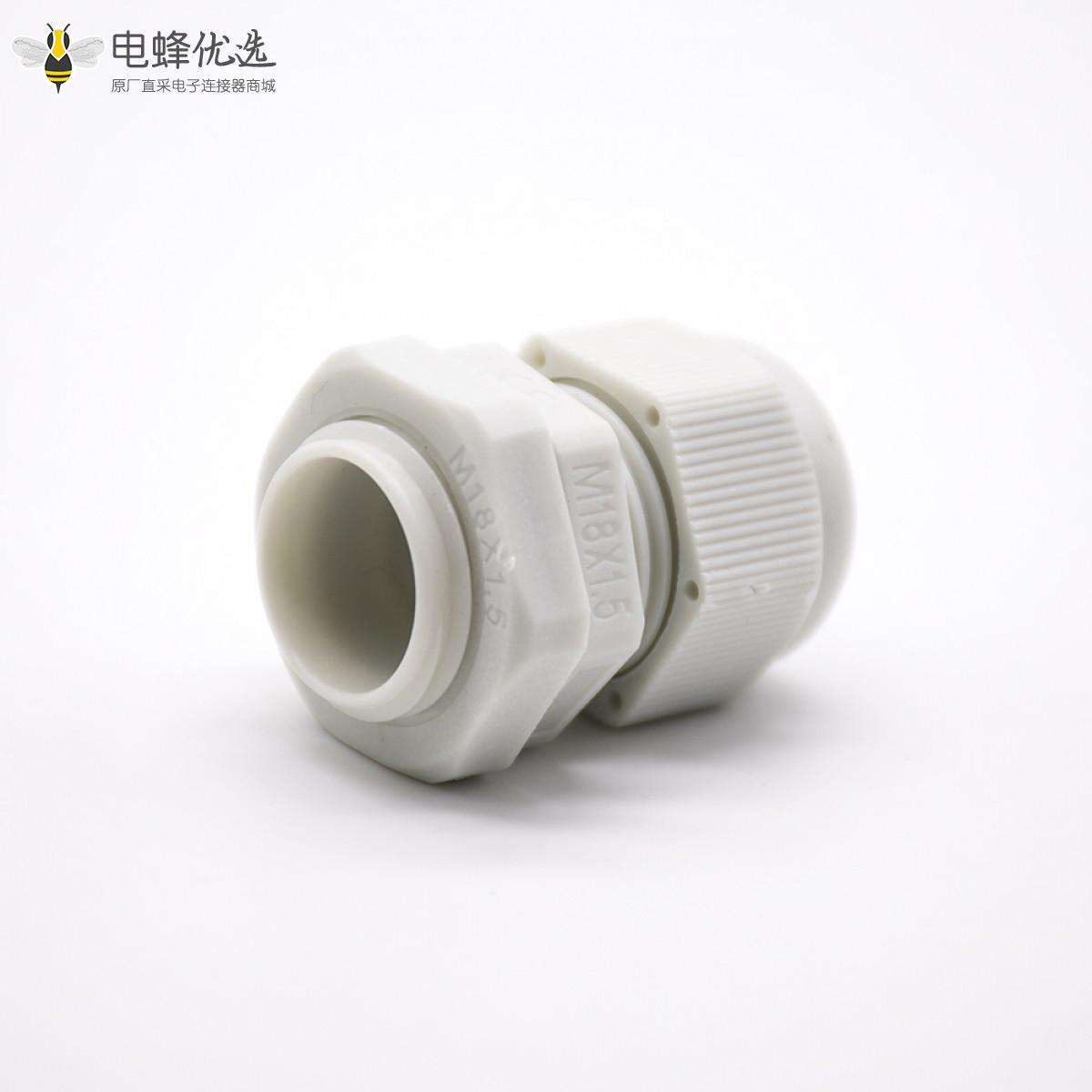 防水电缆快速接头M型公制尼龙塑料M18*1.5电缆固定头