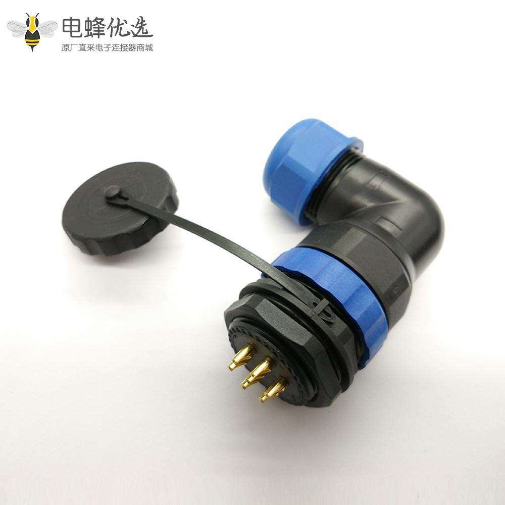 防水航空插头SP29-7芯弯插头+后螺母插座