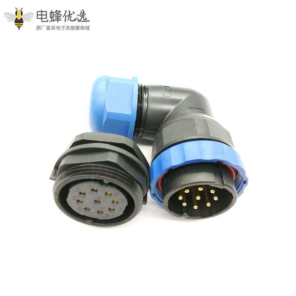 圆形连接器SP29-9芯弯插头+后螺母插座