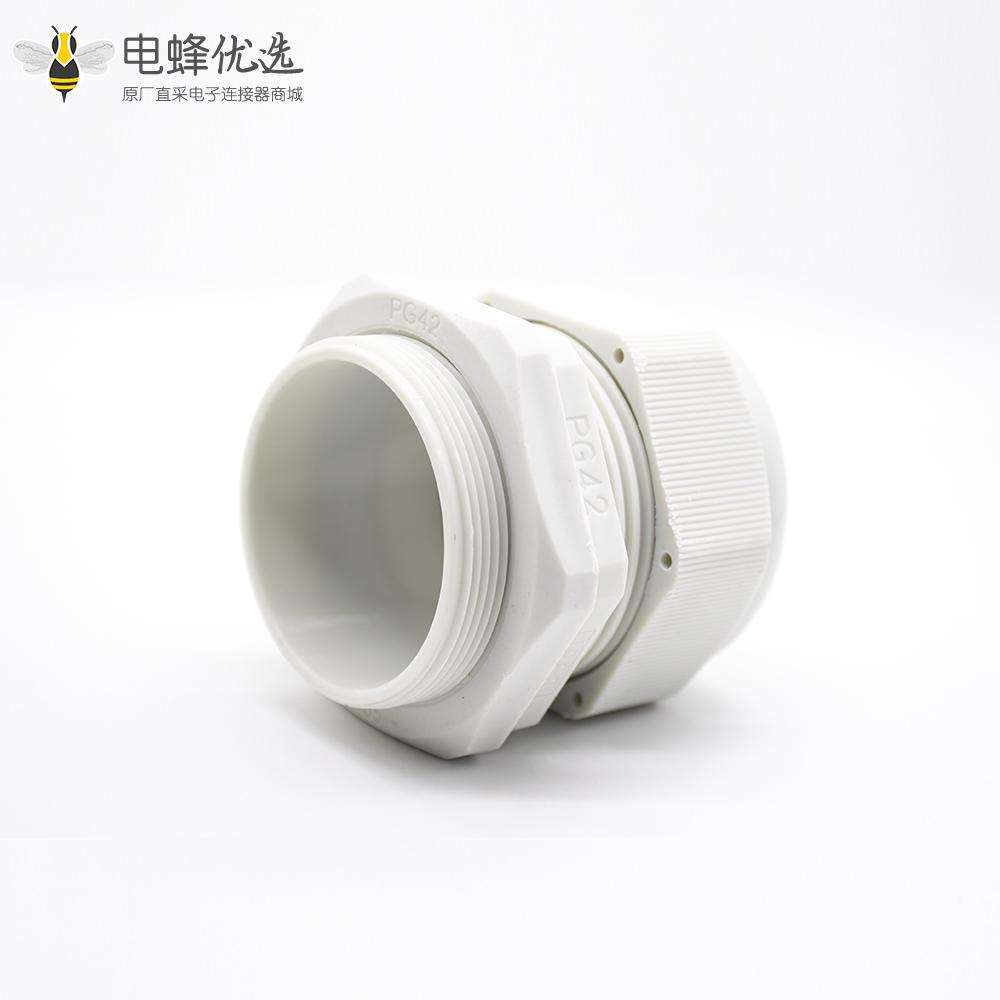 防水电缆密封接头德制螺纹PG42尼龙塑料电缆固定接头