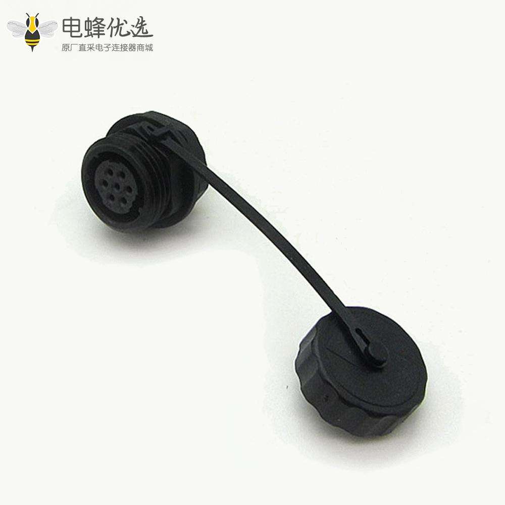 SP17系列7芯公插头+母圆螺母插座一对后锁板安装