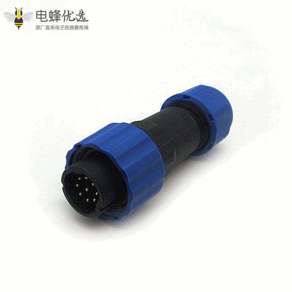 SP17系列9芯公插头+母圆螺母插座一对后锁板安装