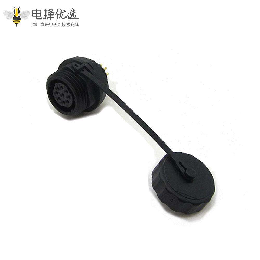 SP17系列9芯公插头+母圆螺母插座一对后锁板安装