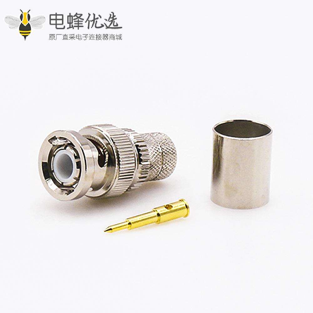BNC连接器RG214公头直式压接
