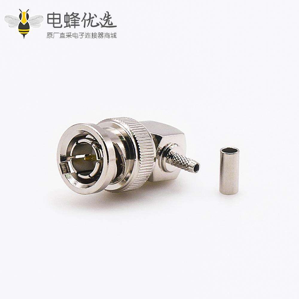 RG174BNC连接器公头弯式75Ω压接接线