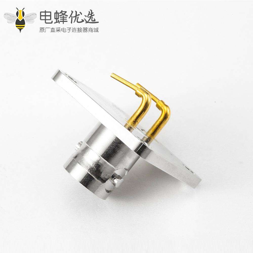 BNC连接器插座75&Omega;用于面板安装4孔法兰PCB弯插