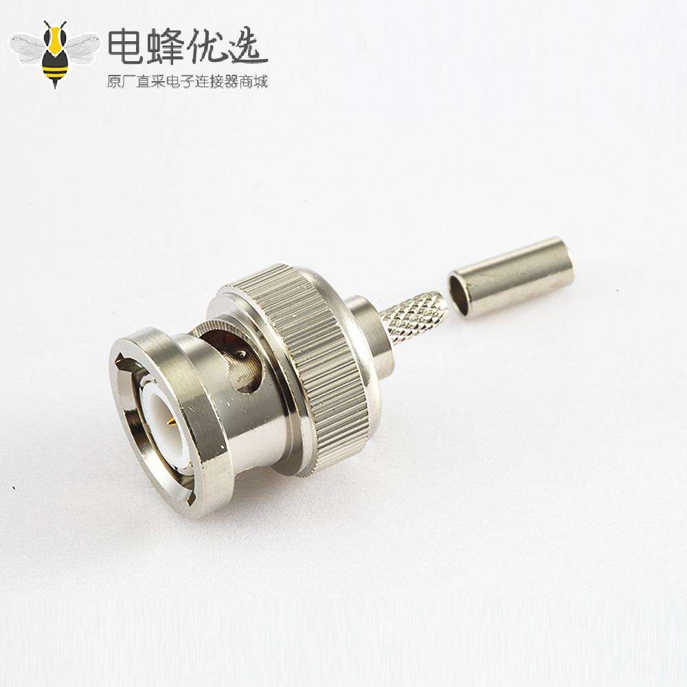 BNC连接器RG174/RG316的75&Omega;公头直式接线压接