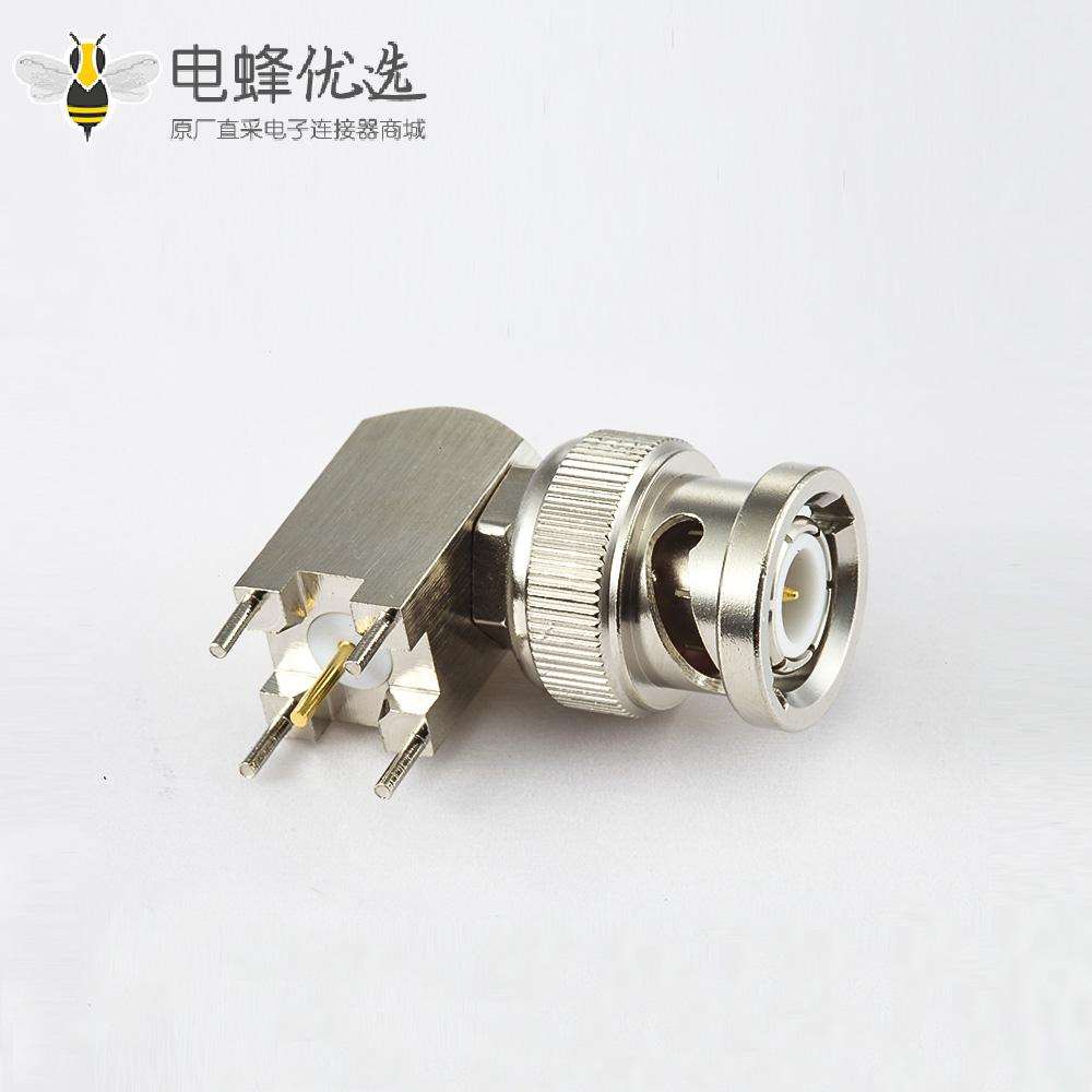 BNC公头连接器弯式PCB安装插孔