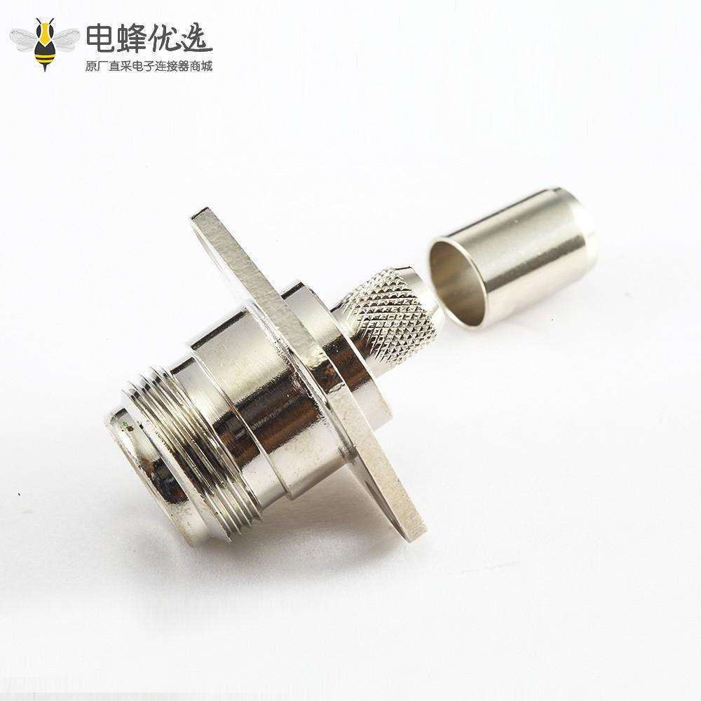 N型连接器压接SYV50-5直母4孔法兰
