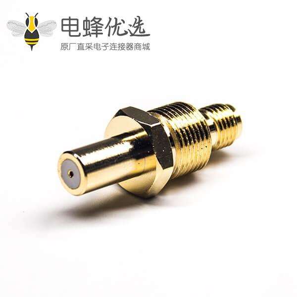 SMA母头接头直式镀金前锁穿墙焊接式50欧姆