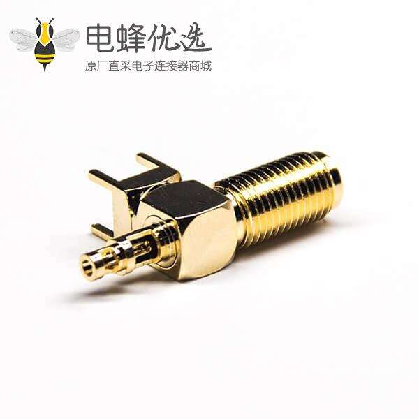 镀金母头sma插板开天窗压接镀金连接器