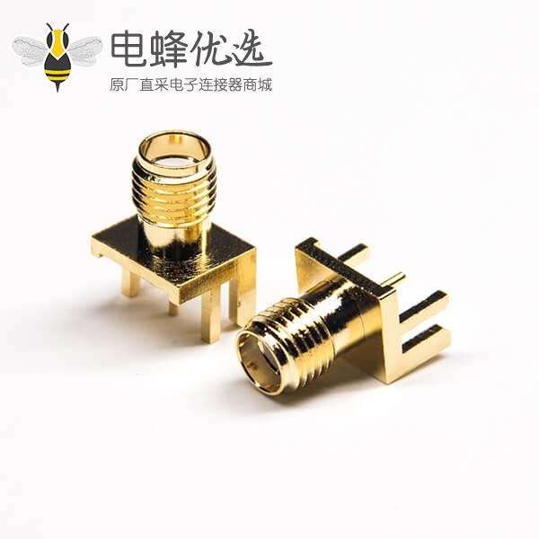 直式卡板sma接头镀金接PCB板母头50欧姆