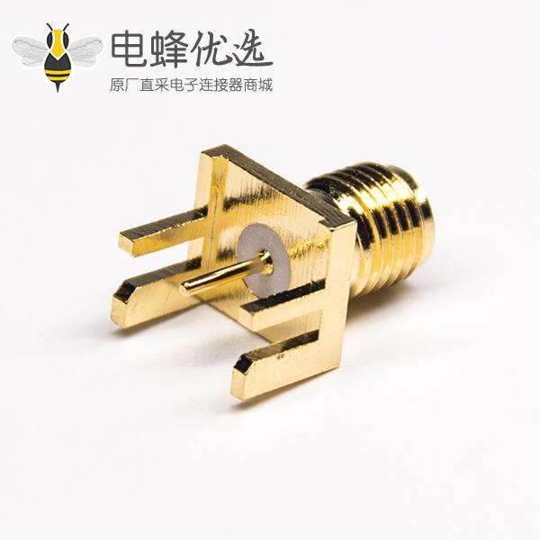 直式卡板sma接头镀金接PCB板母头50欧姆