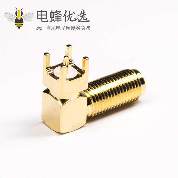 弯头sma接头镀金50欧姆插板式面板安装