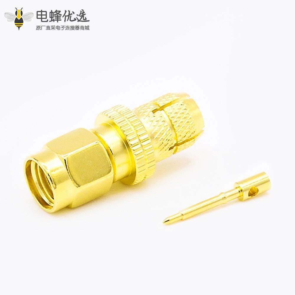 SMA连接器接线公头直式压接用于LMR300 / 5D-FB