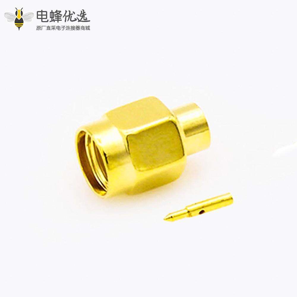 SMA连接器用于半刚性141线材公头直式焊接类型