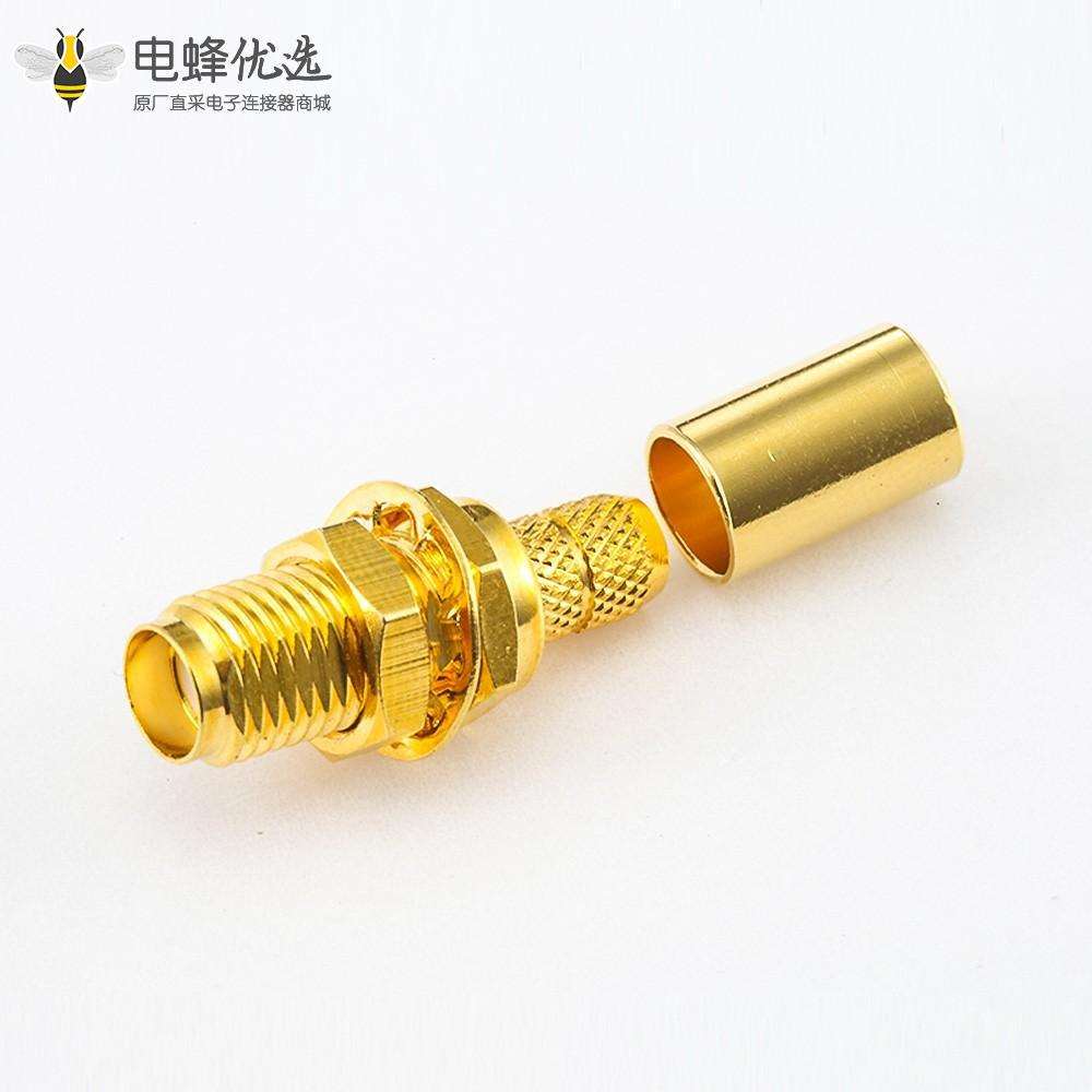 SMA连接器接线LMR200 / 3D-FB母头直式面板安装前锁穿墙压接类型