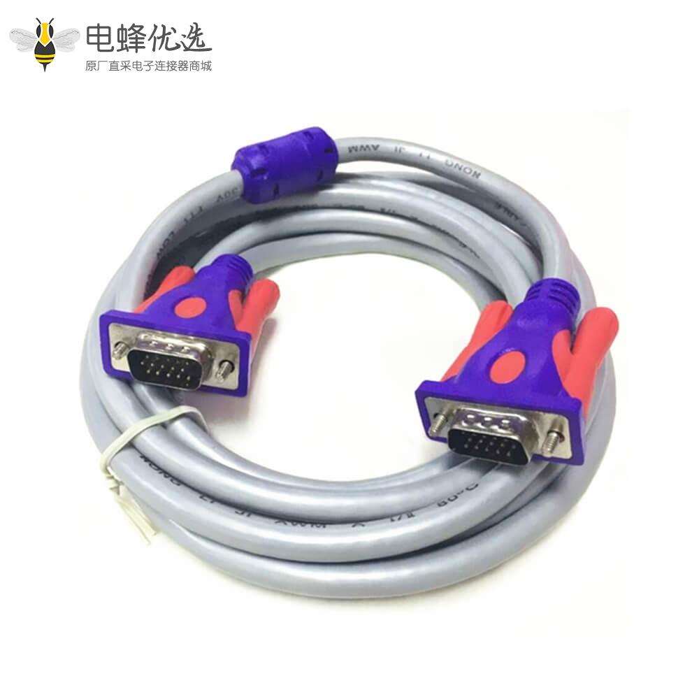 D-Sub VGA线15芯公头直式连接器转D-Sub VGA线15芯公头直式连接器线材