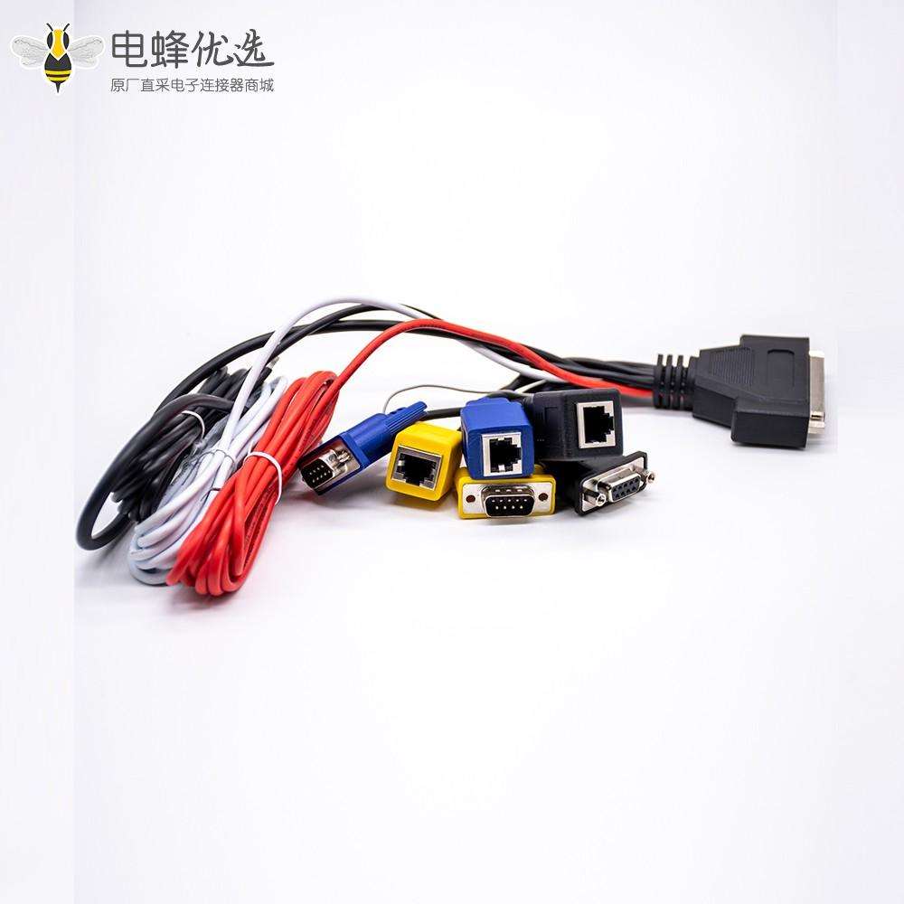 DB37针转D-sub&RJ45直式适配器电缆长3米带1米线束