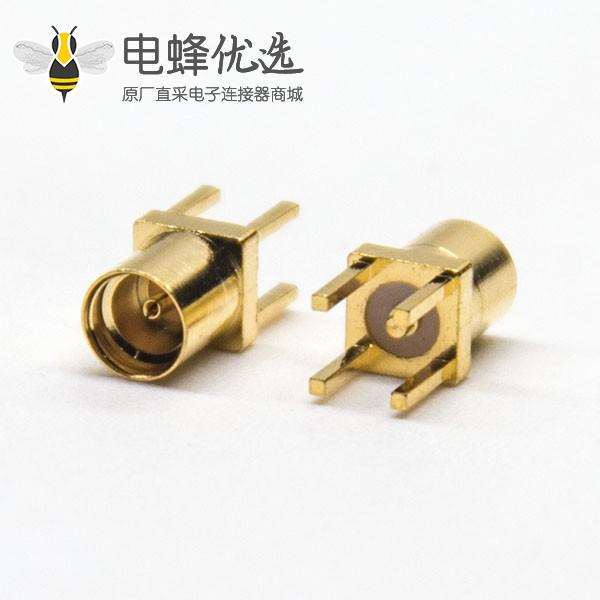 mmcx镀金直式母座插板式接PCB板