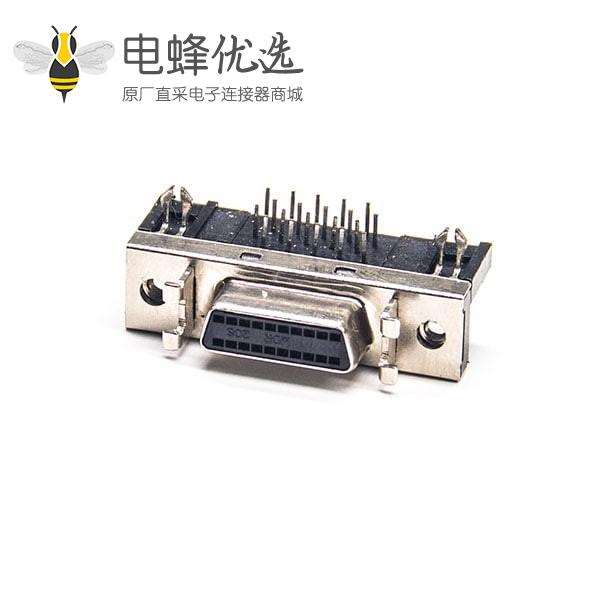 SCSI连接器20P母头HPDB弯式插孔面板安装