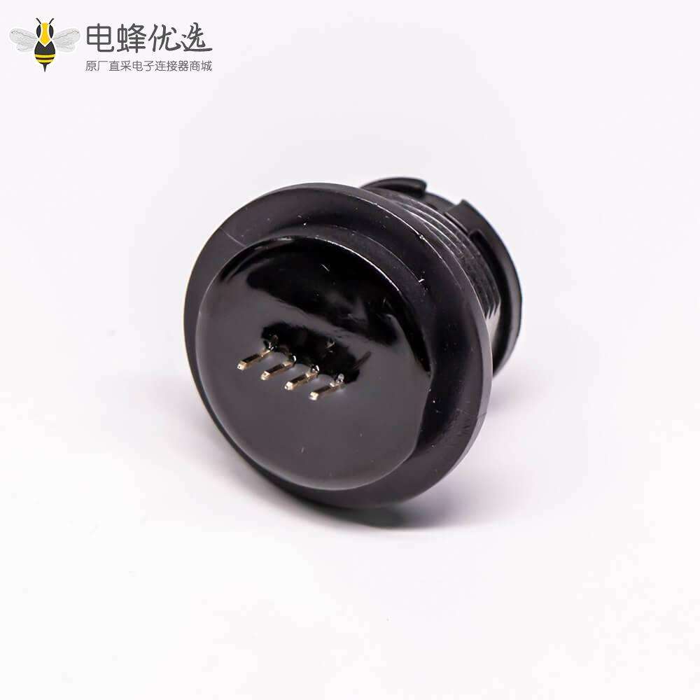 USB2.0 Type A母座直式插板前锁PCB安装IP67