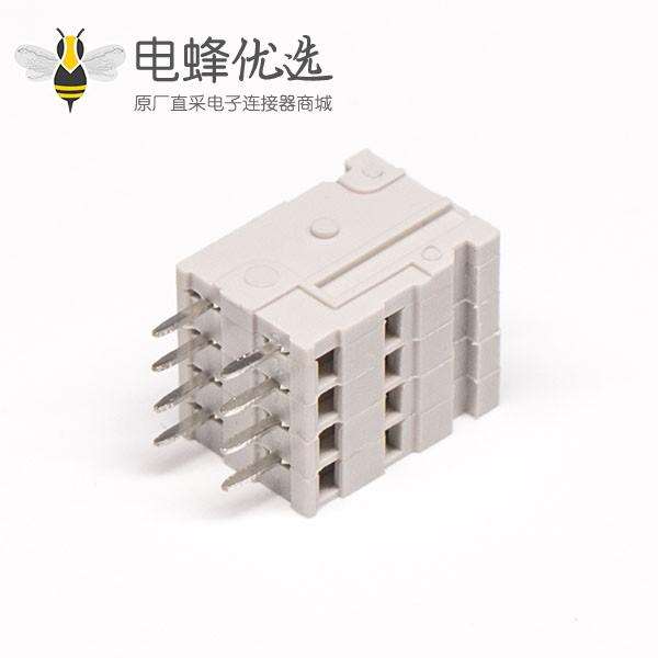 灰色接线端子双排8芯直式穿孔焊接弹簧式接线端子
