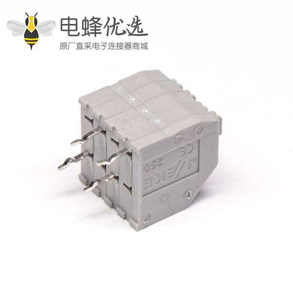 端子接线4孔4芯灰色接线穿孔直式弹簧式接线端子
