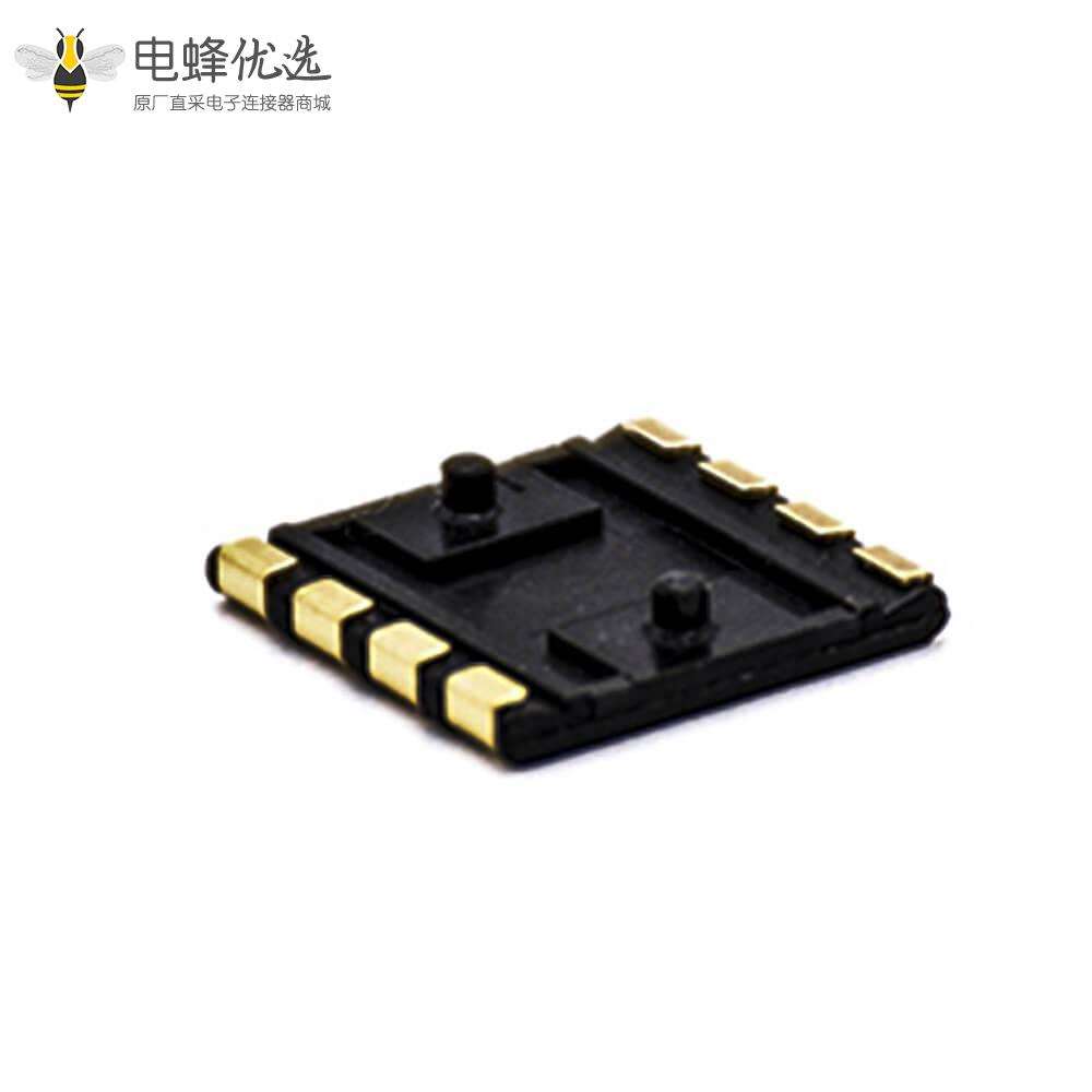 电源插座接触片1.27H塑高2.54PH镀金4芯贴片电池座