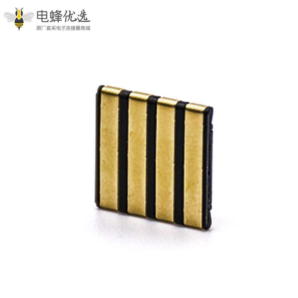 电源插座接触片1.27H塑高2.54PH镀金4芯贴片电池座