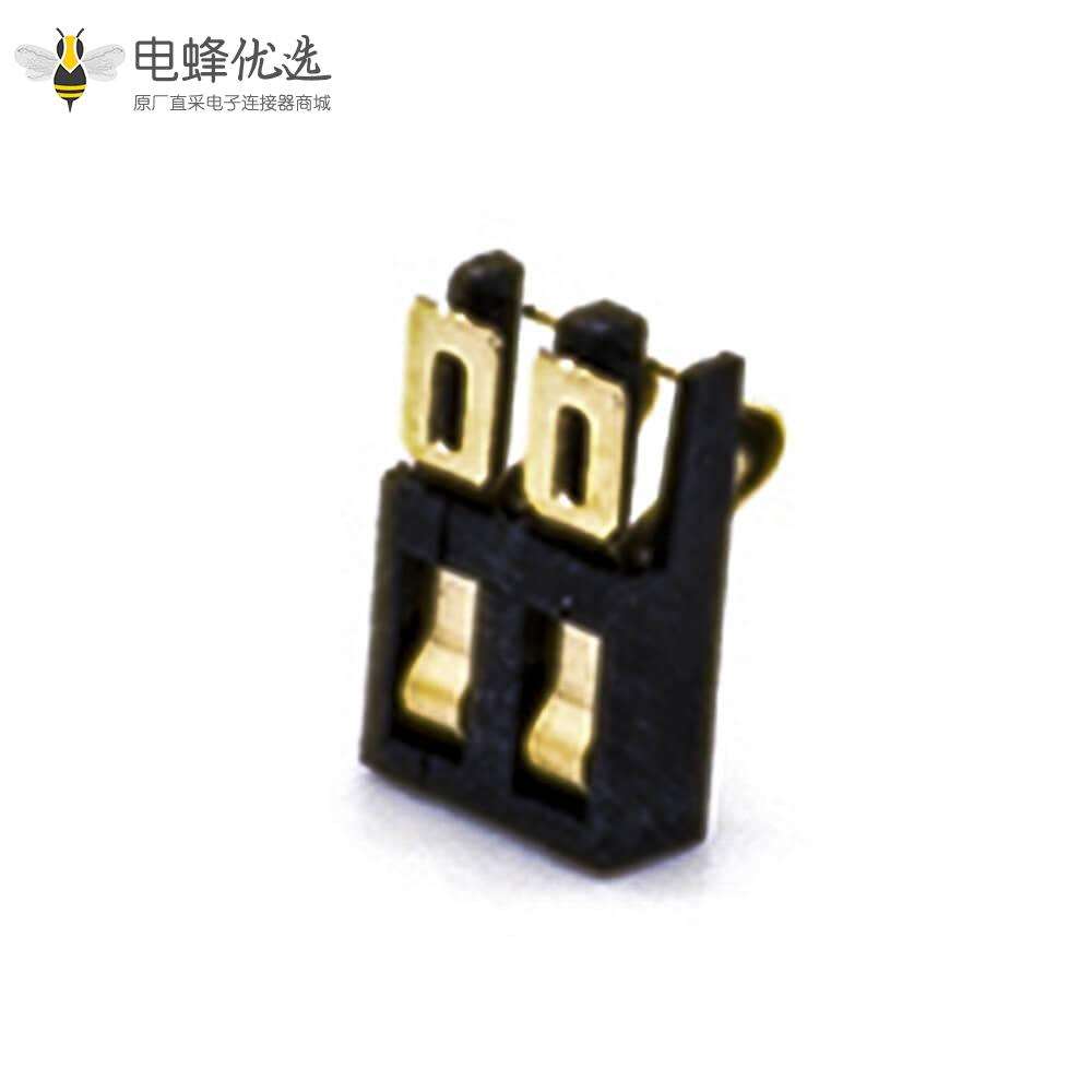 锂电池座充2.0PH卧式贴板电池座2芯环保正压式接触弹片