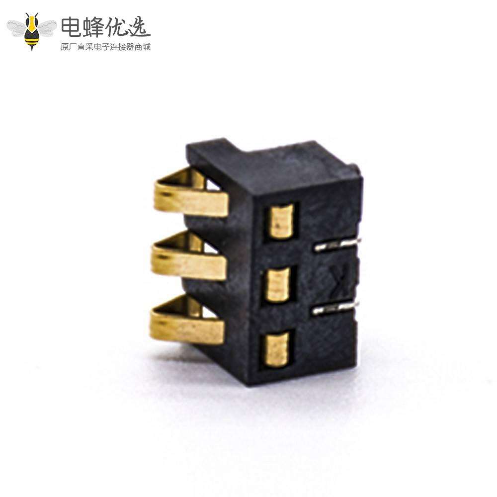 3芯电源连接器2.5间距镀金弹片手机锂电池座