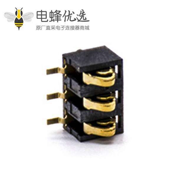 3芯连接器间距2.5MM电池座连接器弹片式镀金