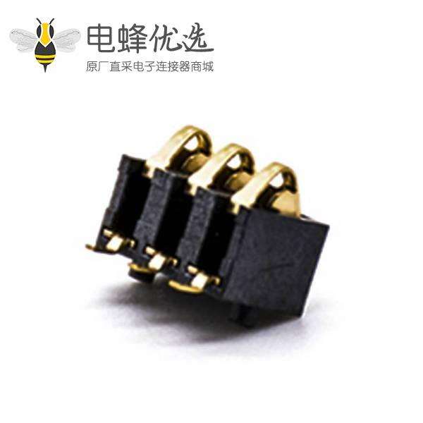 3芯连接器间距2.5MM电池座连接器弹片式镀金