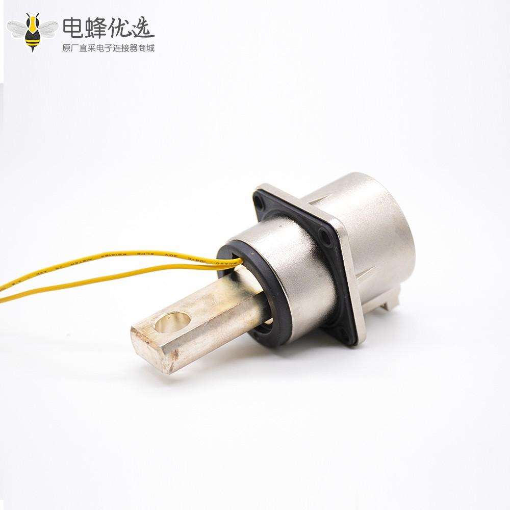 高压互锁连接器金属带屏蔽单芯弯插头和插座电流500A接150平方线