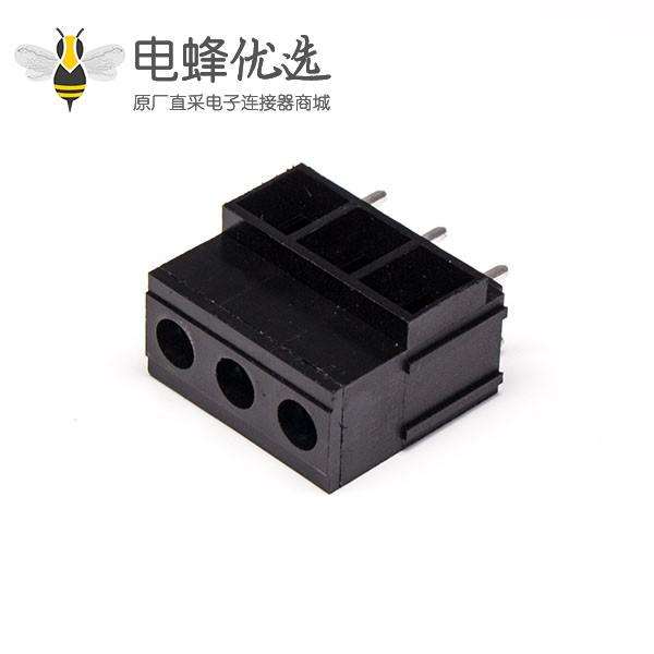 螺钉式接线端子黑色直式穿孔式PCB板接线连接器