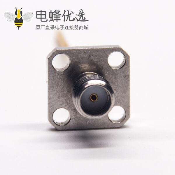 直式SMA母头4孔法兰带镀金针