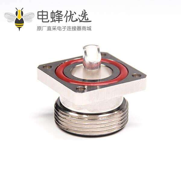 7/16法兰母头直式面板防水铜镀镍焊线插座