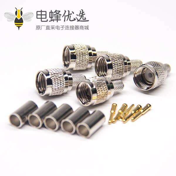 迷你UHF连接器公头直式压接式RG58射频同轴电缆连接器