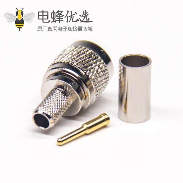 迷你UHF连接器公头直式压接式RG58射频同轴电缆连接器