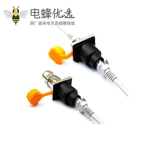 RJ45型防水接头插座LED显示式自锁插塞连接器