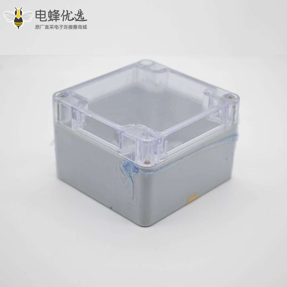 防水防尘接线盒矩形81×83×56螺丝固定ABS透明塑料盖